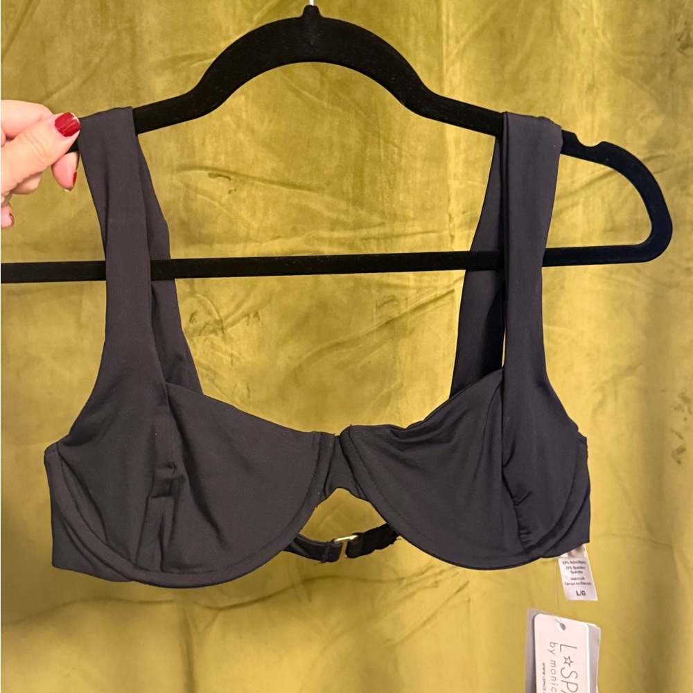 L*Space Black Bikini Top